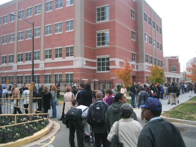 Election day, Precinct 39, Ward 1, Bell Multicultural High School, District of Columbia, 4 November 2008