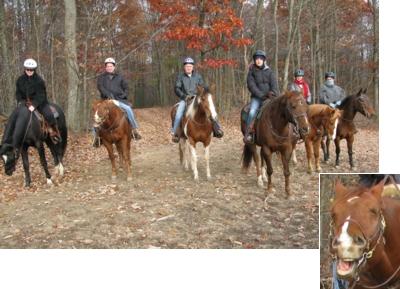Thanksgiving weekend, 2007, Pleasant Valley Ranch, Pennsylvania, riding horses