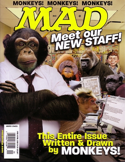 April 2008 Mad Magazine, monkey editorialship
