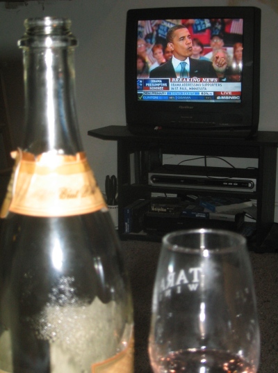 3 June 2008, Obama wins! A toast!
