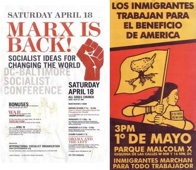 April-May 2009, Marx is Back! / 1 de Mayo immigrant's march posters